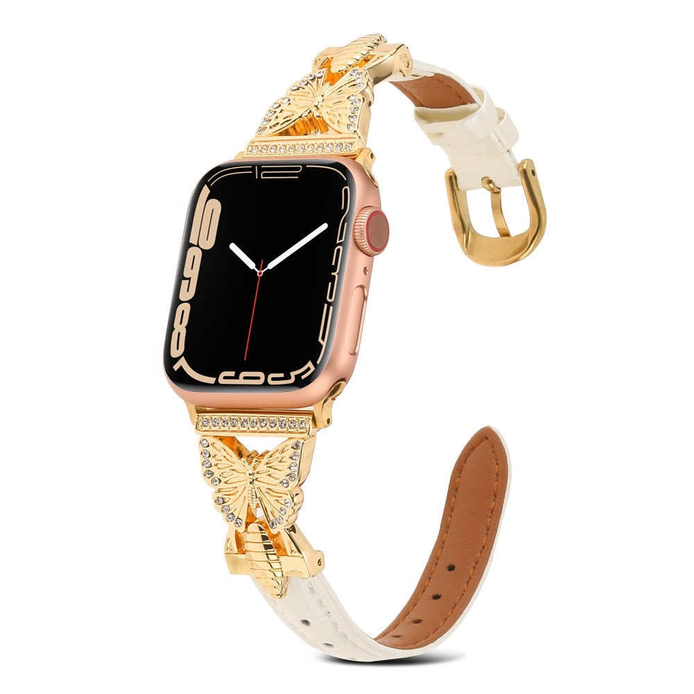 Meget Flot Kunstlæder Universal Rem passer til Apple Smartwatch - Hvid#serie_1