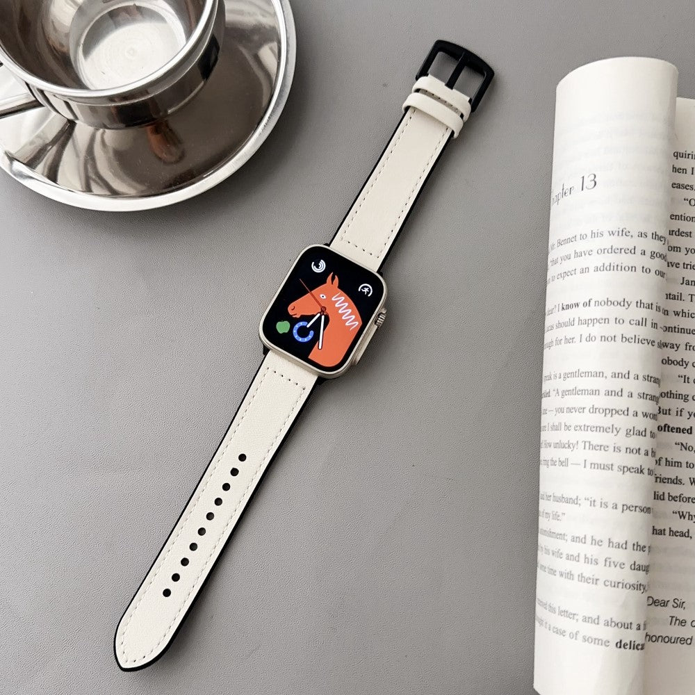 Supercool Kunstlæder Universal Rem passer til Apple Smartwatch - Hvid#serie_1