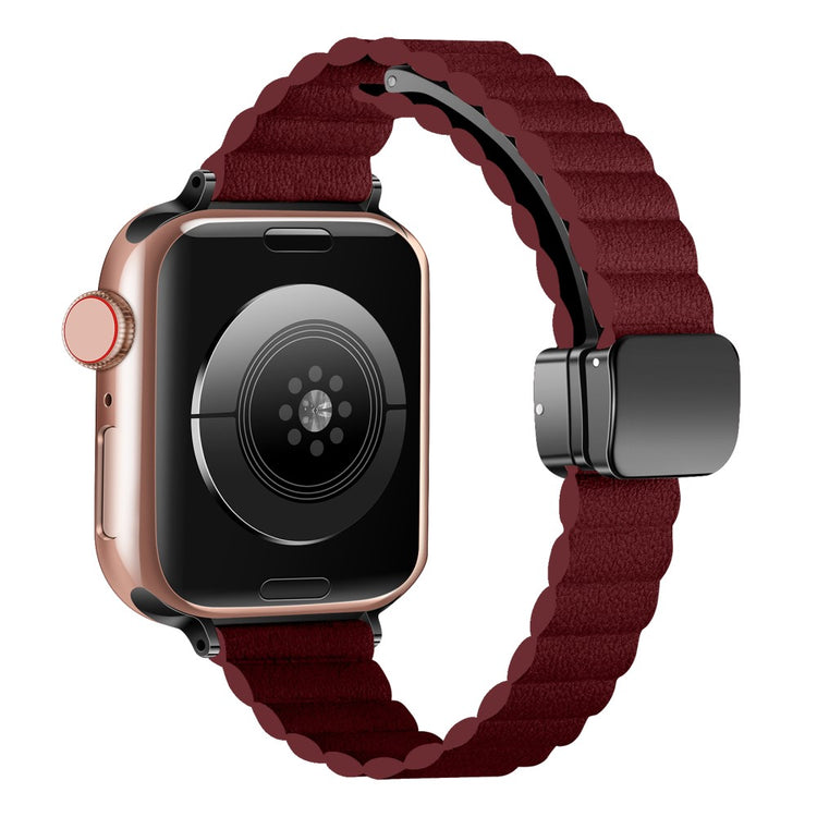 Rigtigt Rart Kunstlæder Universal Rem passer til Apple Smartwatch - Rød#serie_6
