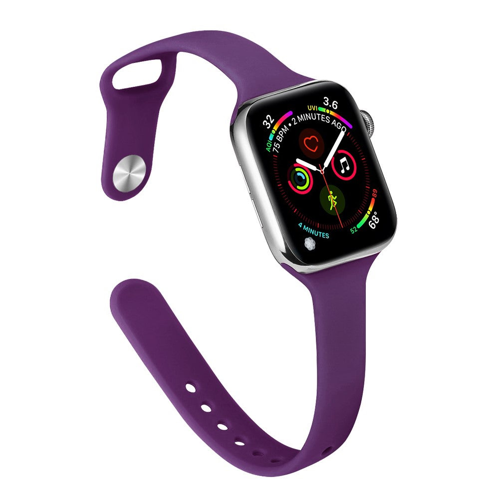 Rigtigt Kønt Silikone Universal Rem passer til Apple Smartwatch - Lilla#serie_2