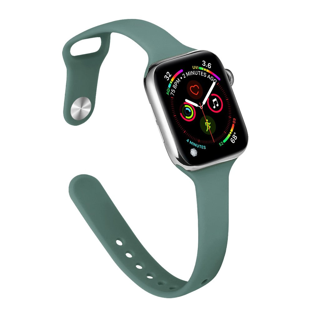 Rigtigt Kønt Silikone Universal Rem passer til Apple Smartwatch - Grøn#serie_4