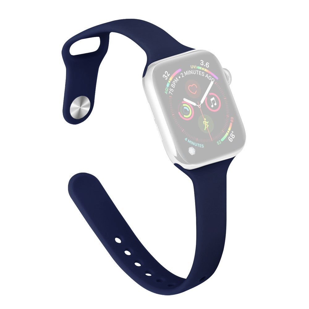 Rigtigt Kønt Silikone Universal Rem passer til Apple Smartwatch - Blå#serie_6