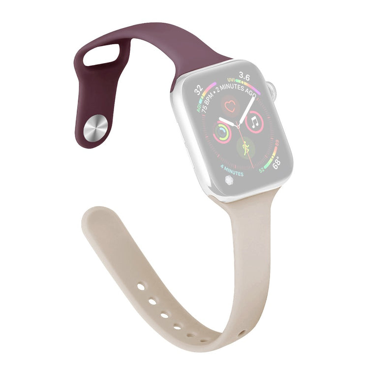 Rigtigt Kønt Silikone Universal Rem passer til Apple Smartwatch - Lilla#serie_12
