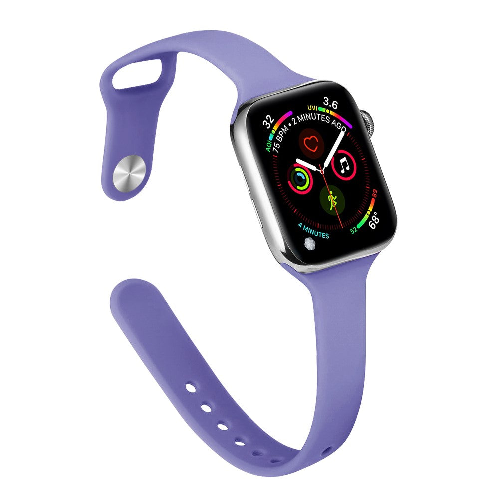 Rigtigt Kønt Silikone Universal Rem passer til Apple Smartwatch - Lilla#serie_14