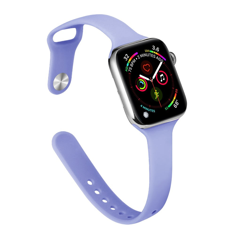 Rigtigt Kønt Silikone Universal Rem passer til Apple Smartwatch - Lilla#serie_17