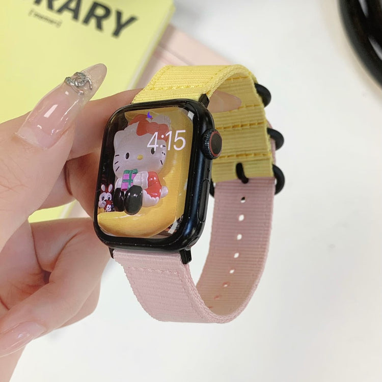Super Smuk Nylon Universal Rem passer til Apple Smartwatch - Pink#serie_1