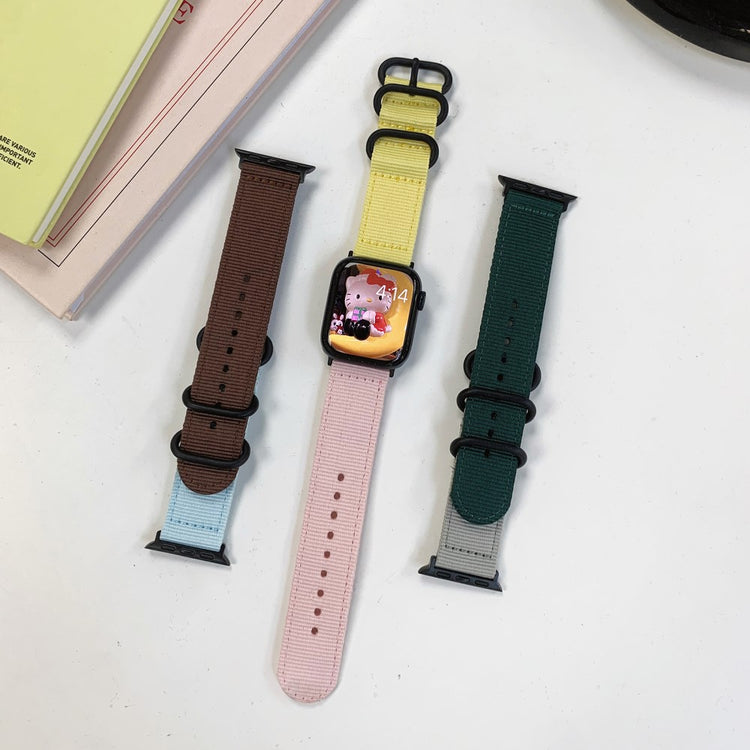 Super Smuk Nylon Universal Rem passer til Apple Smartwatch - Pink#serie_1