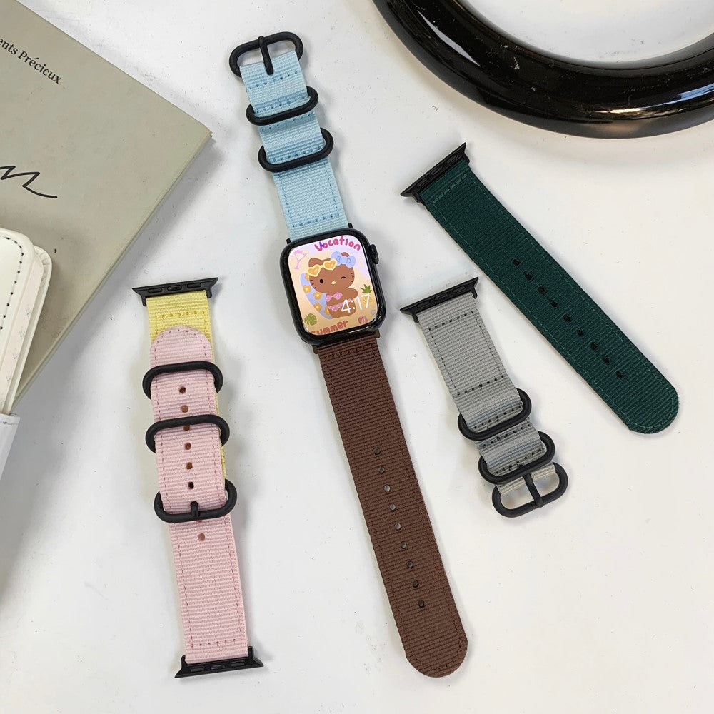 Super Smuk Nylon Universal Rem passer til Apple Smartwatch - Grøn#serie_3