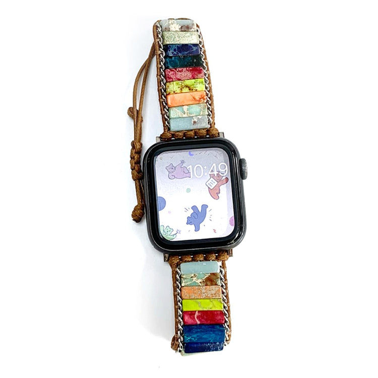 Fed Sten Og Nylon Universal Rem passer til Apple Smartwatch - Flerfarvet#serie_2