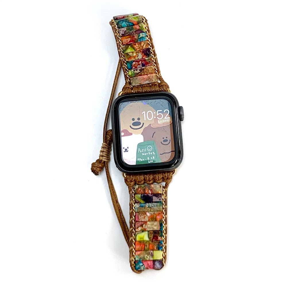 Fed Sten Og Nylon Universal Rem passer til Apple Smartwatch - Flerfarvet#serie_5