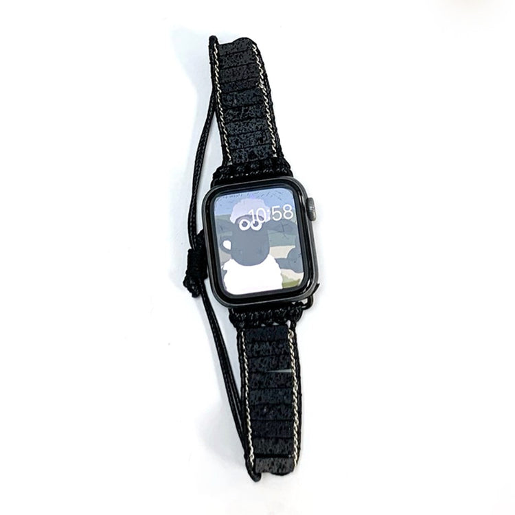 Fed Sten Og Nylon Universal Rem passer til Apple Smartwatch - Blå#serie_7