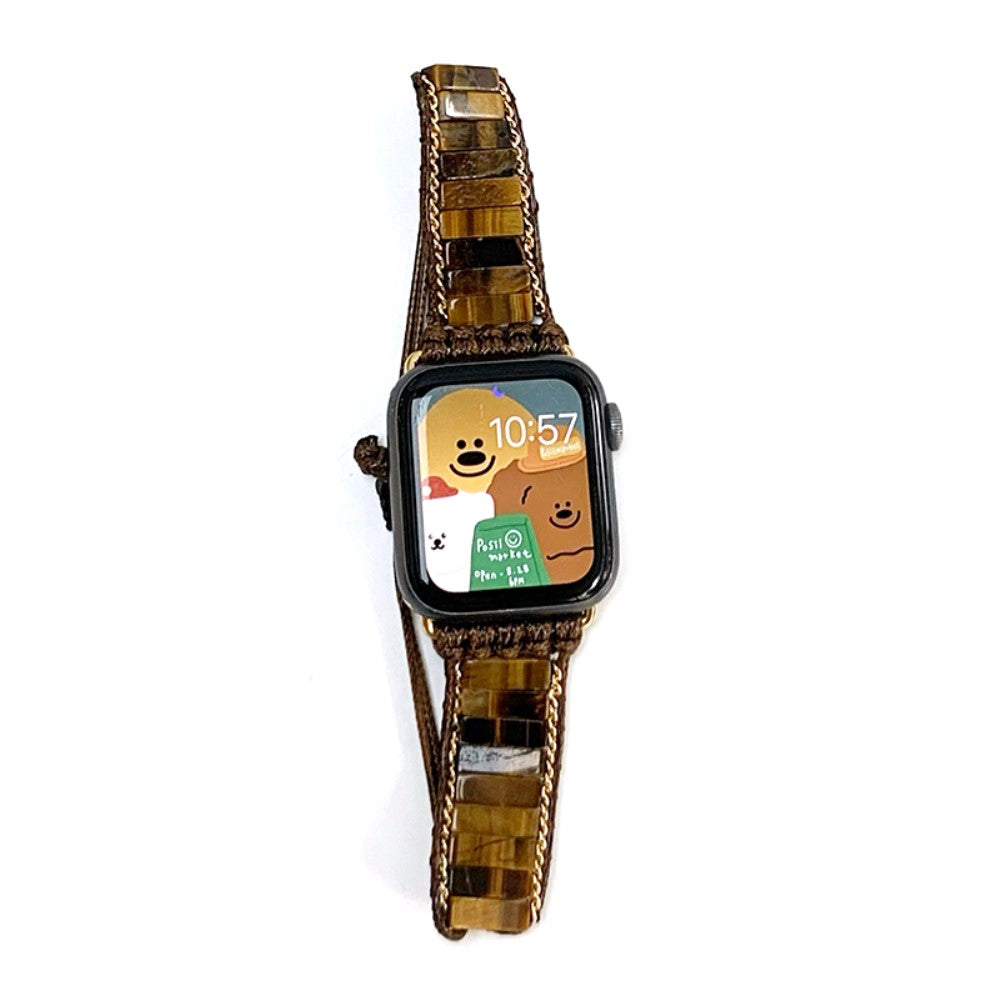 Fed Sten Og Nylon Universal Rem passer til Apple Smartwatch - Gul#serie_8
