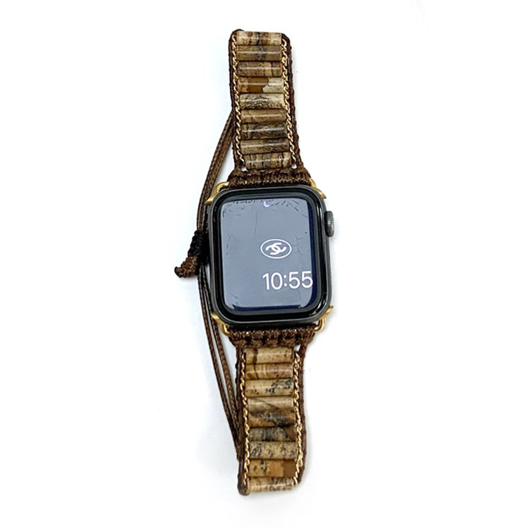 Fed Sten Og Nylon Universal Rem passer til Apple Smartwatch - Gul#serie_9