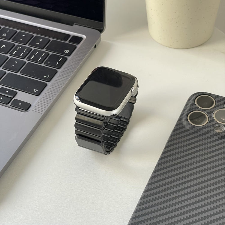 Mega Fed Metal Universal Rem passer til Apple Smartwatch - Sort#serie_2