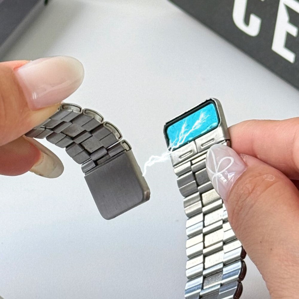 Mega Fed Metal Universal Rem passer til Apple Smartwatch - Sort#serie_2