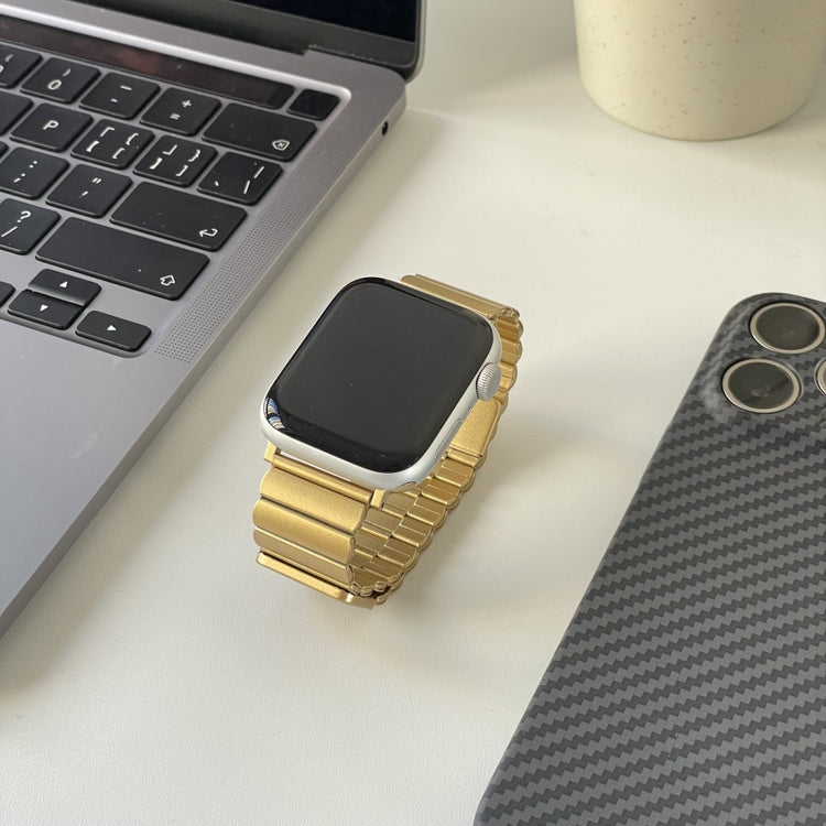 Mega Fed Metal Universal Rem passer til Apple Smartwatch - Guld#serie_4