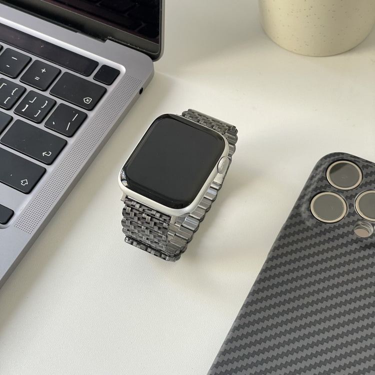 Mega Fed Metal Universal Rem passer til Apple Smartwatch - Sølv#serie_7