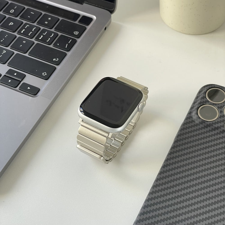 Mega Fed Metal Universal Rem passer til Apple Smartwatch - Sølv#serie_9