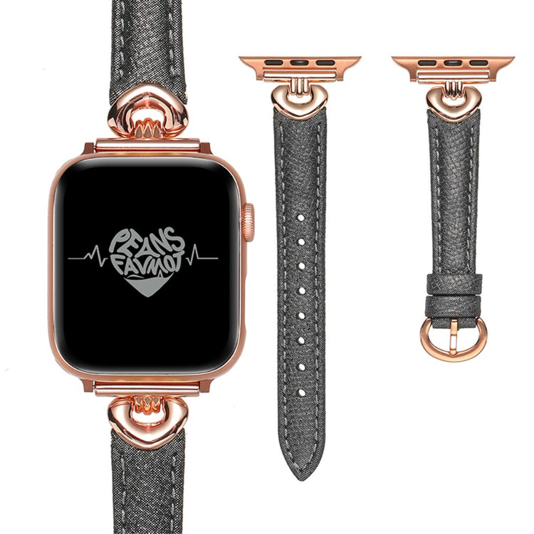 Helt Vildt Skøn Ægte Læder Universal Rem passer til Apple Smartwatch - Sort#serie_1