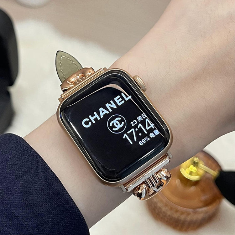 Helt Vildt Skøn Ægte Læder Universal Rem passer til Apple Smartwatch - Sort#serie_1