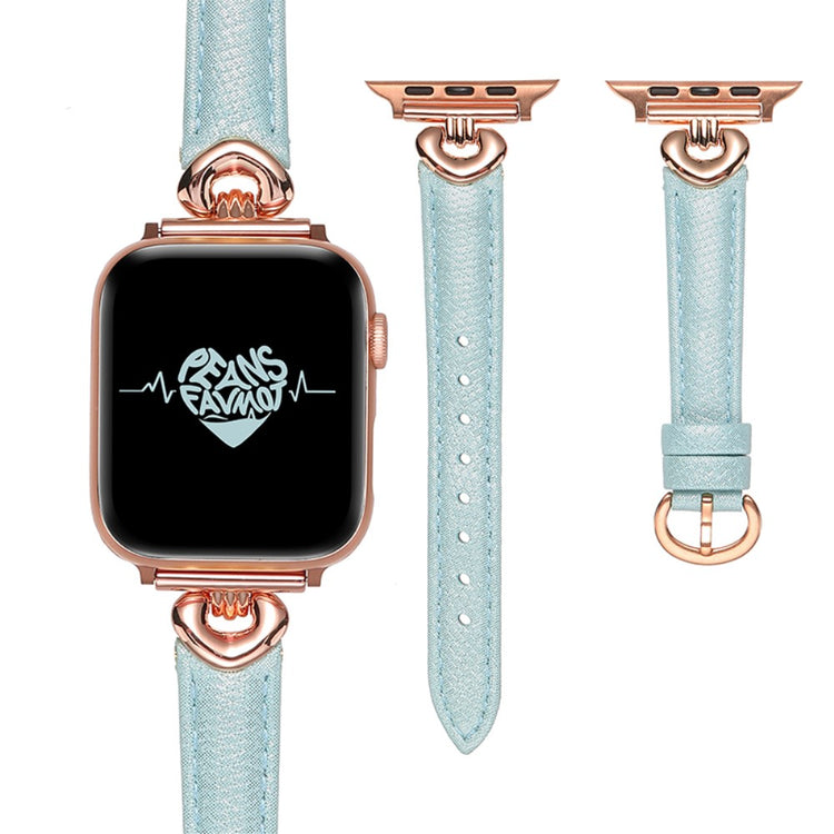 Helt Vildt Skøn Ægte Læder Universal Rem passer til Apple Smartwatch - Blå#serie_5