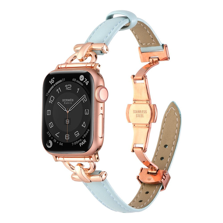 Super Godt Kunstlæder Universal Rem passer til Apple Smartwatch - Blå#serie_1
