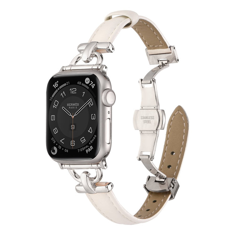 Super Godt Kunstlæder Universal Rem passer til Apple Smartwatch - Hvid#serie_4