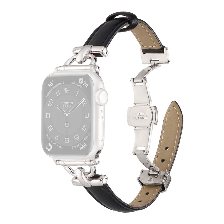 Super Godt Kunstlæder Universal Rem passer til Apple Smartwatch - Sort#serie_6