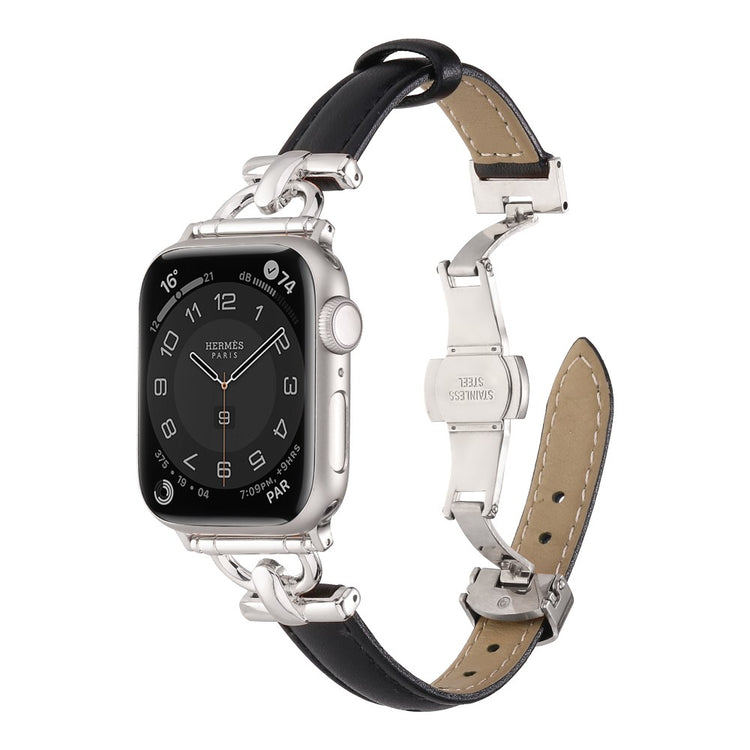 Super Godt Kunstlæder Universal Rem passer til Apple Smartwatch - Sort#serie_6