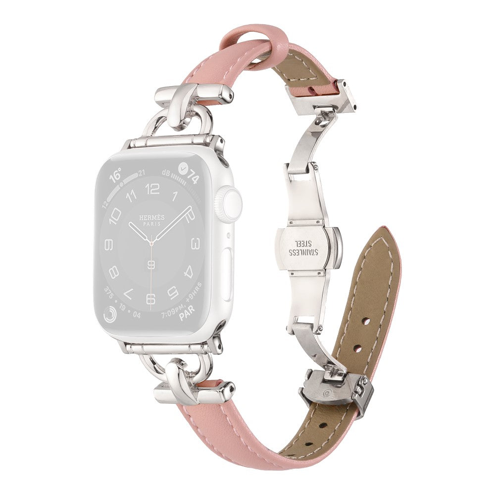 Super Godt Kunstlæder Universal Rem passer til Apple Smartwatch - Pink#serie_8