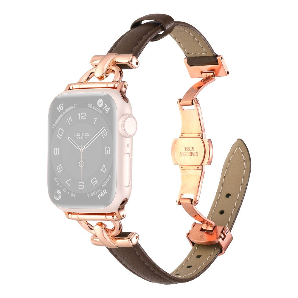 Super Godt Kunstlæder Universal Rem passer til Apple Smartwatch - Brun#serie_9