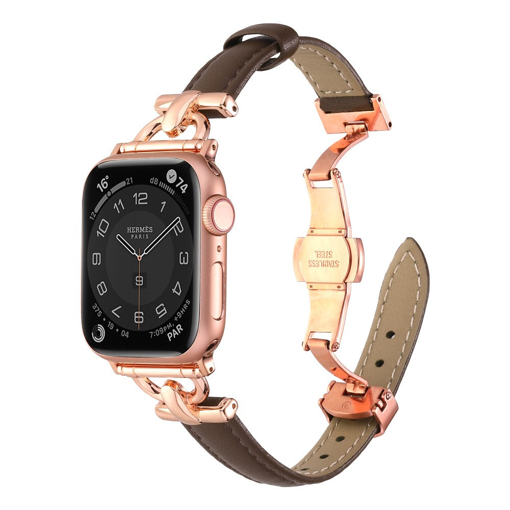 Super Godt Kunstlæder Universal Rem passer til Apple Smartwatch - Brun#serie_9