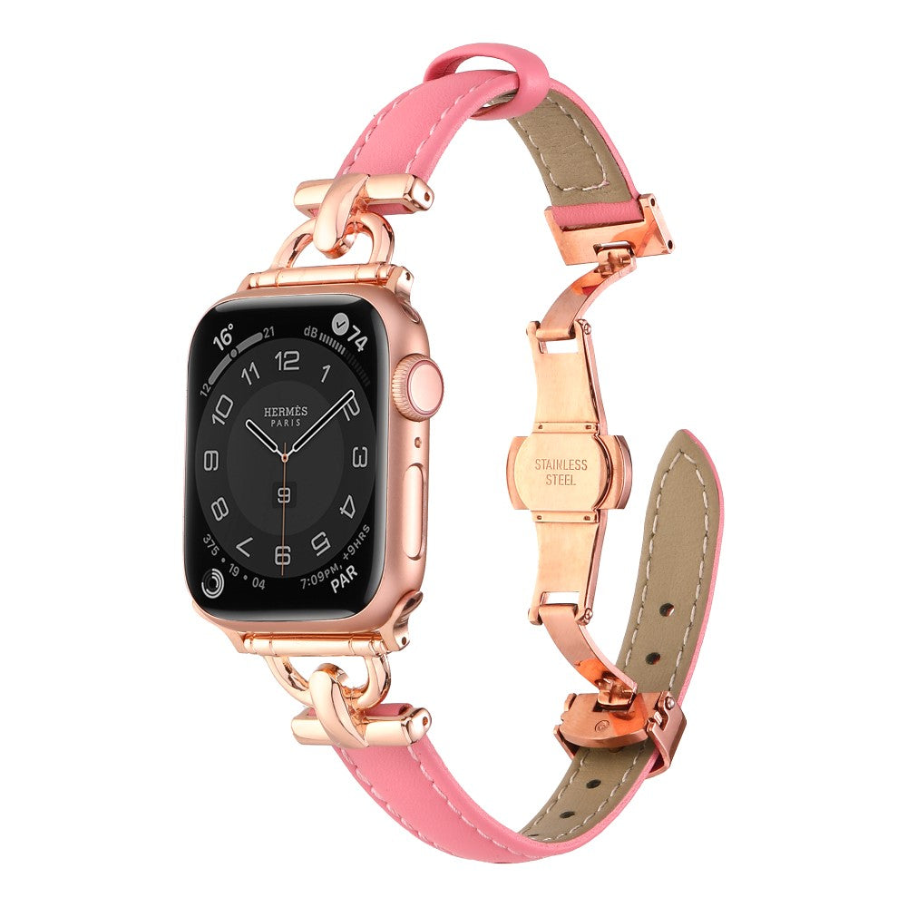 Super Godt Kunstlæder Universal Rem passer til Apple Smartwatch - Pink#serie_11