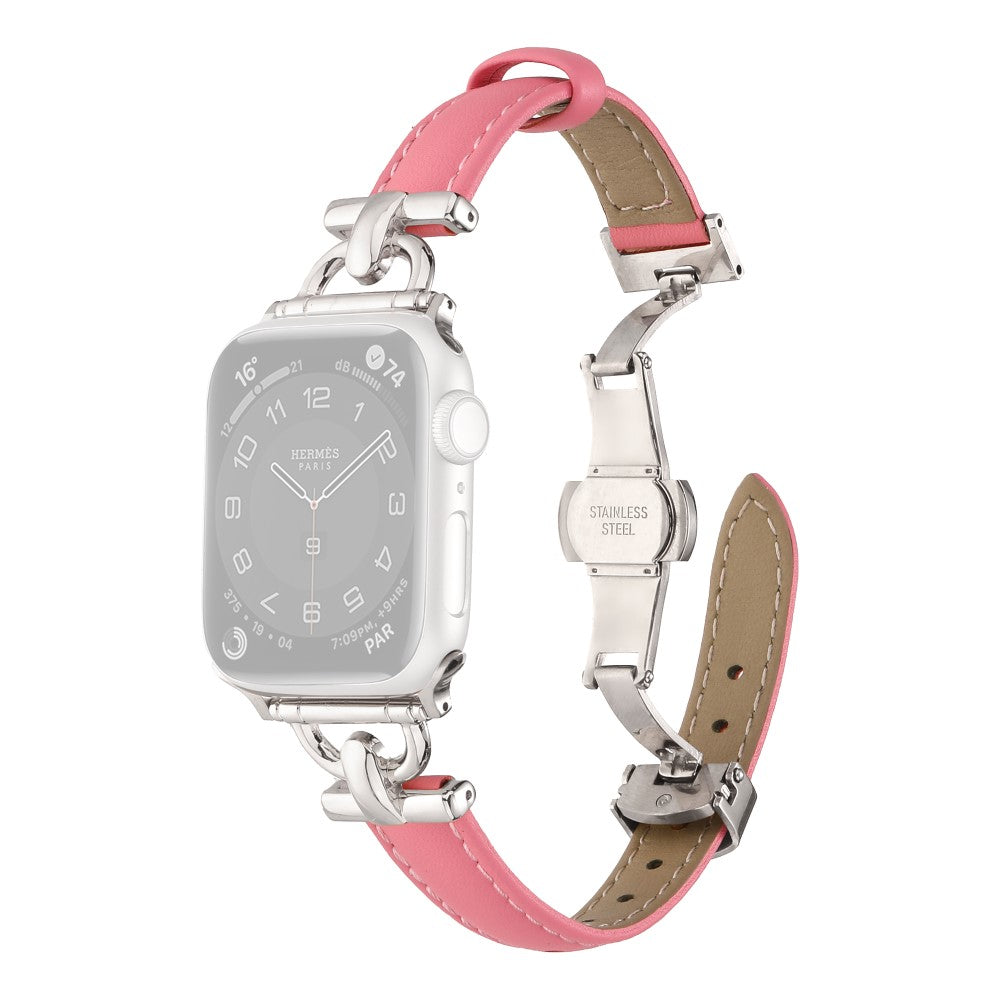 Super Godt Kunstlæder Universal Rem passer til Apple Smartwatch - Pink#serie_12
