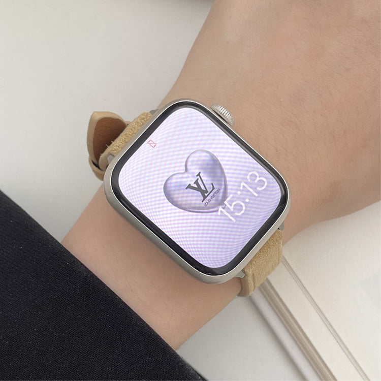 Meget Fed Kunstlæder Universal Rem passer til Apple Smartwatch - Gul#serie_2