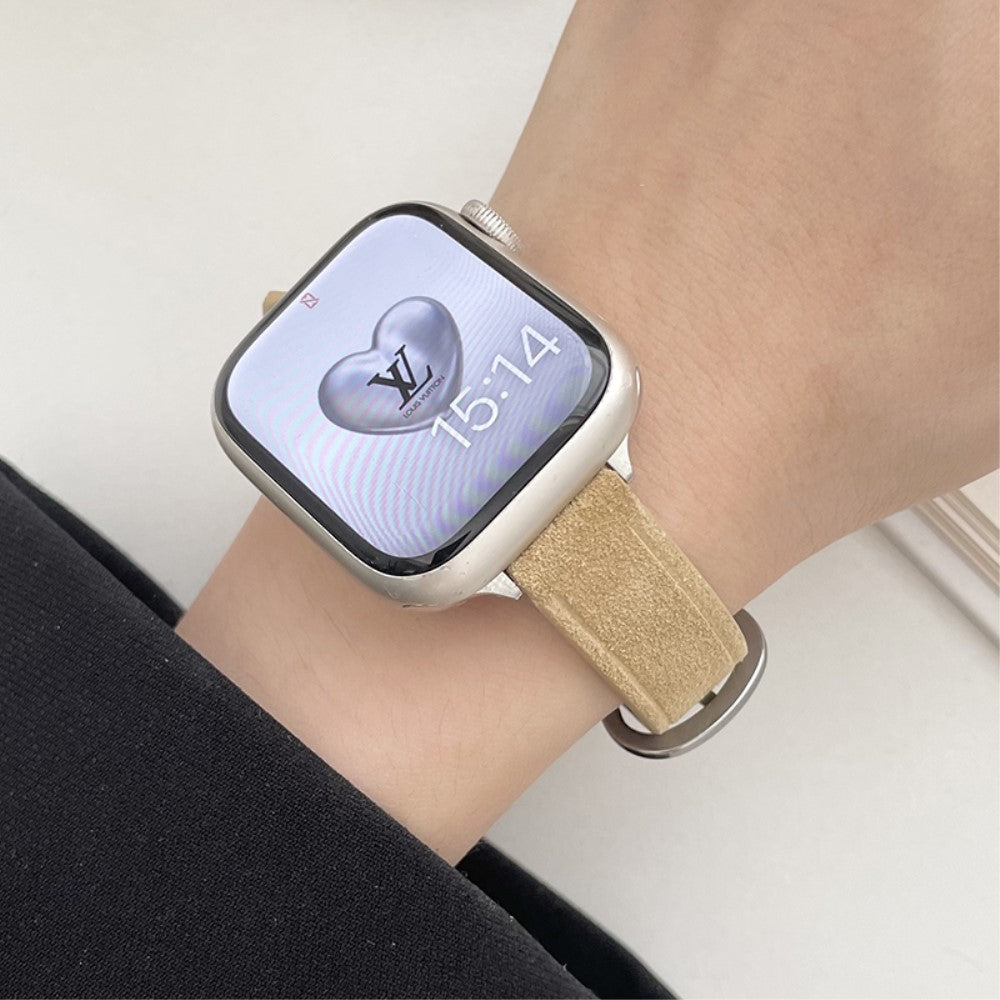 Meget Fed Kunstlæder Universal Rem passer til Apple Smartwatch - Gul#serie_2