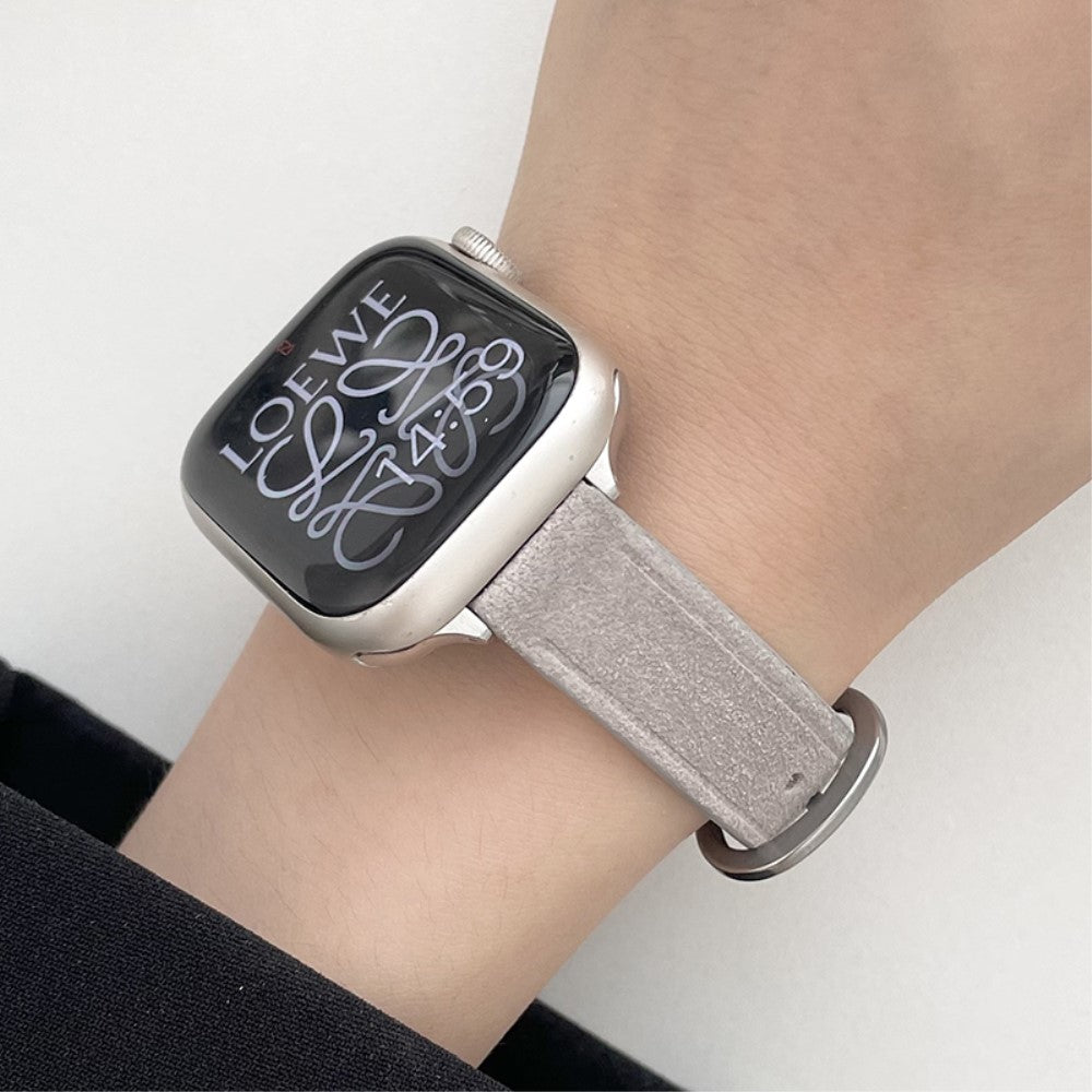 Meget Fed Kunstlæder Universal Rem passer til Apple Smartwatch - Sølv#serie_3