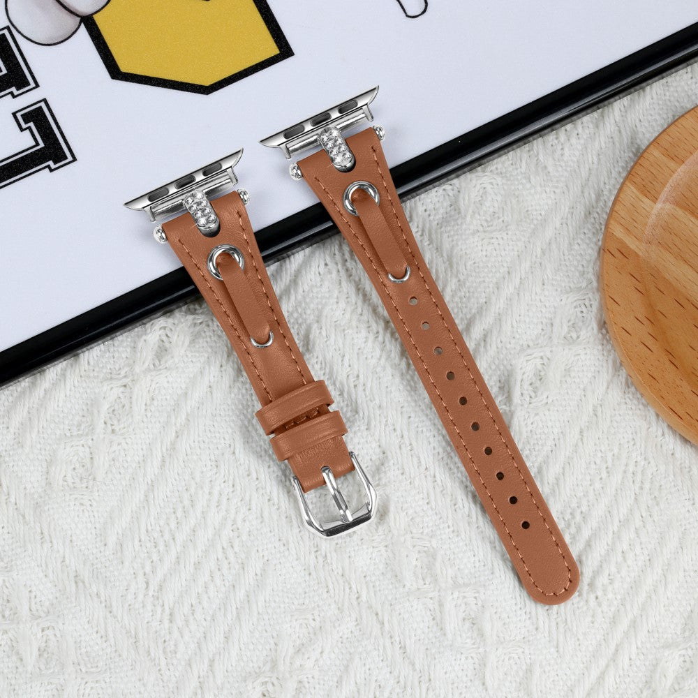 Rigtigt Skøn Ægte Læder Universal Rem passer til Apple Smartwatch - Brun#serie_5