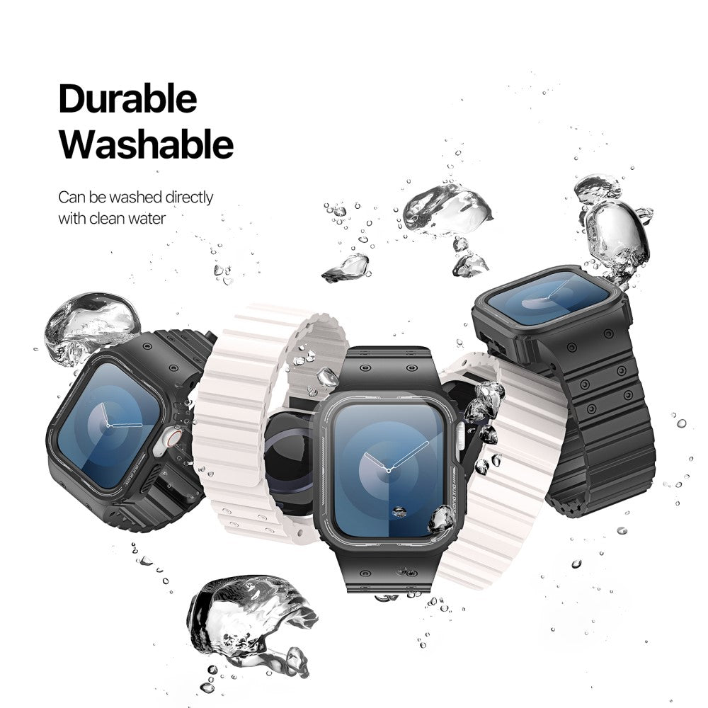 Fed Silikone Universal Rem passer til Apple Smartwatch - Sort#serie_1
