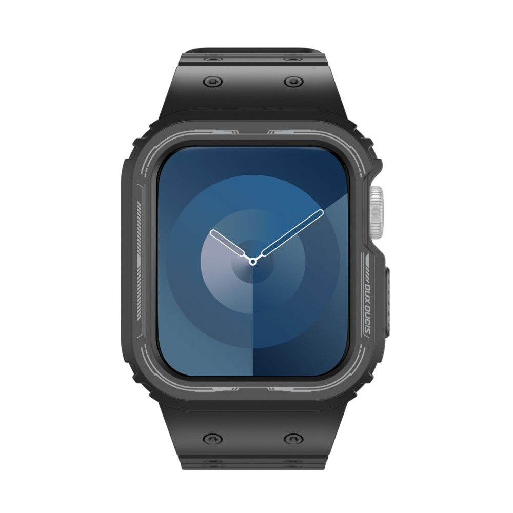 Fed Silikone Universal Rem passer til Apple Smartwatch - Sort#serie_1