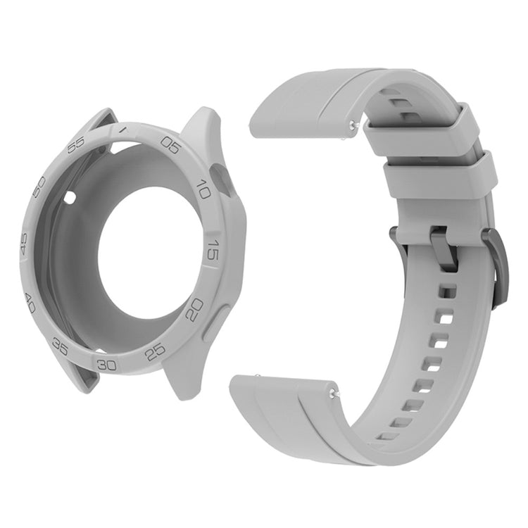 Silikone Rem med Etui passer til Huawei Watch GT 4 46mm - Sølv#serie_7