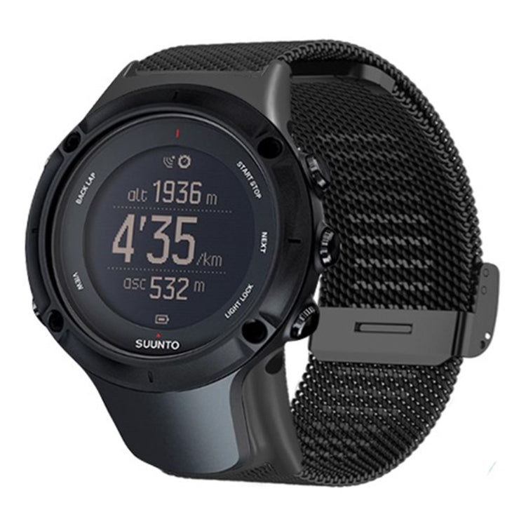 Meget Fint Metal Universal Rem passer til Suunto Smartwatch - Sort#serie_2