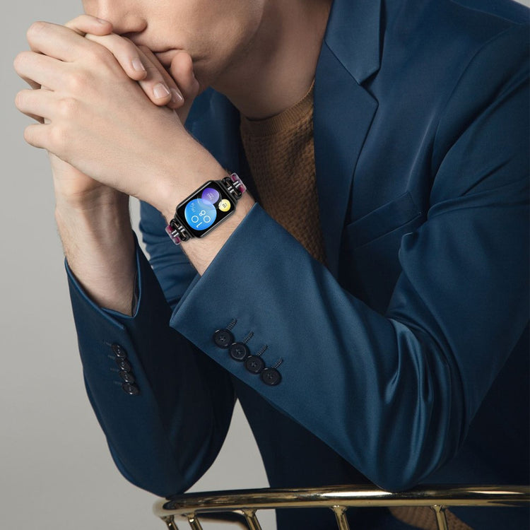 Flot Metal, Plastik Og Rhinsten Rem passer til Xiaomi Smart Band 8 Pro - Sort#serie_1