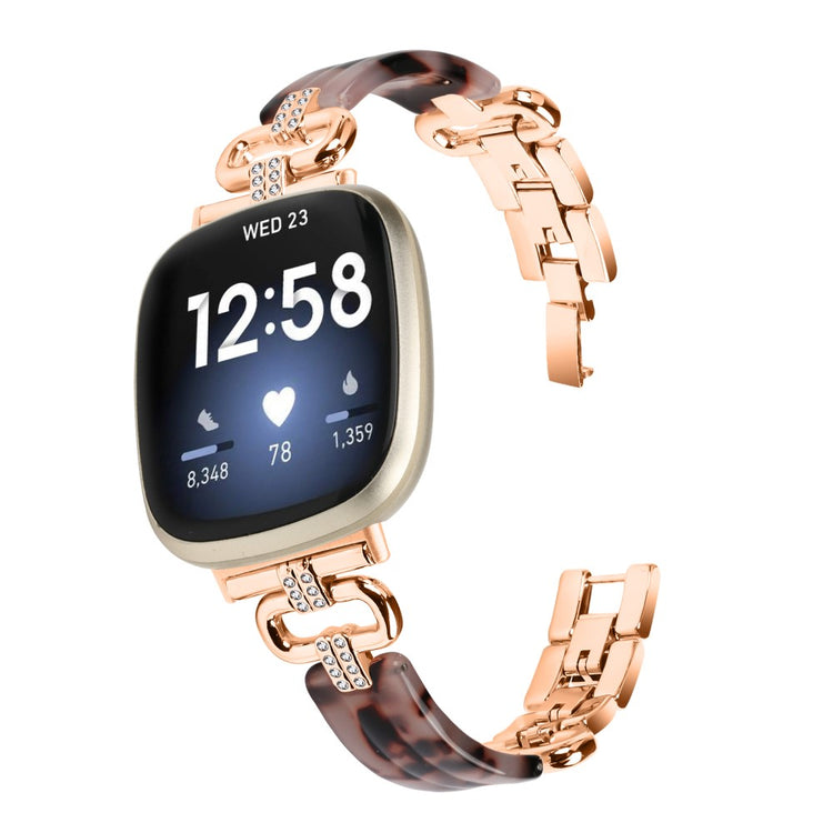 Metal, Plastik Og Rhinsten Universal Rem passer til Fitbit Versa 4 / Fitbit Sense 2 - Pink#serie_5