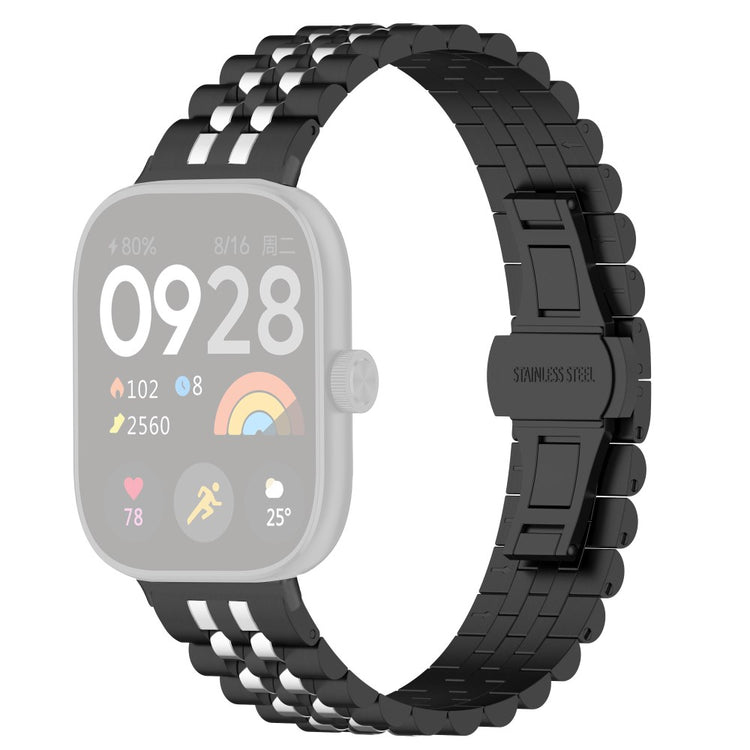 Metal Universal Rem passer til Xiaomi Smart Band 8 Pro / Xiaomi Redmi Watch 4 - Sort#serie_2