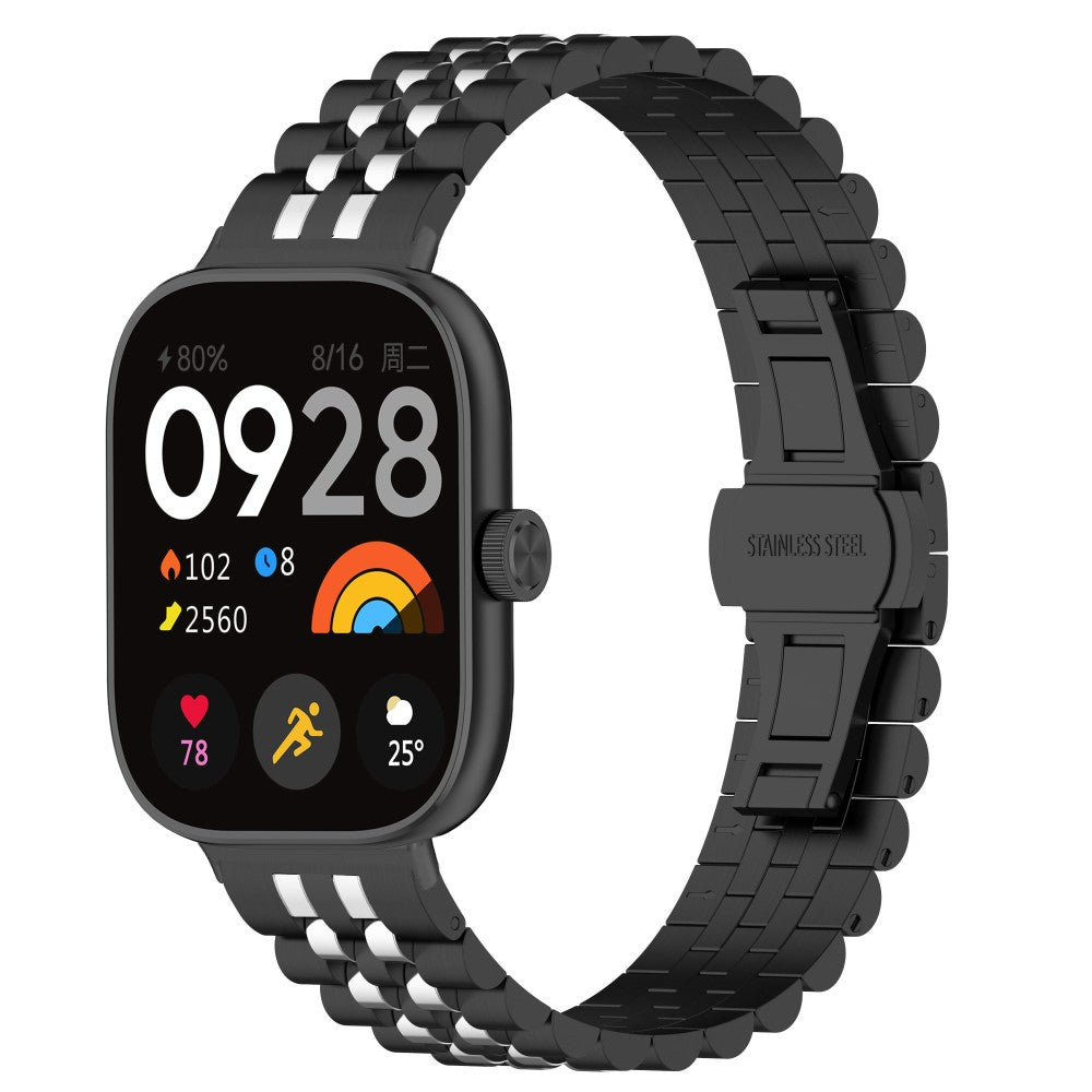 Metal Universal Rem passer til Xiaomi Smart Band 8 Pro / Xiaomi Redmi Watch 4 - Sort#serie_2