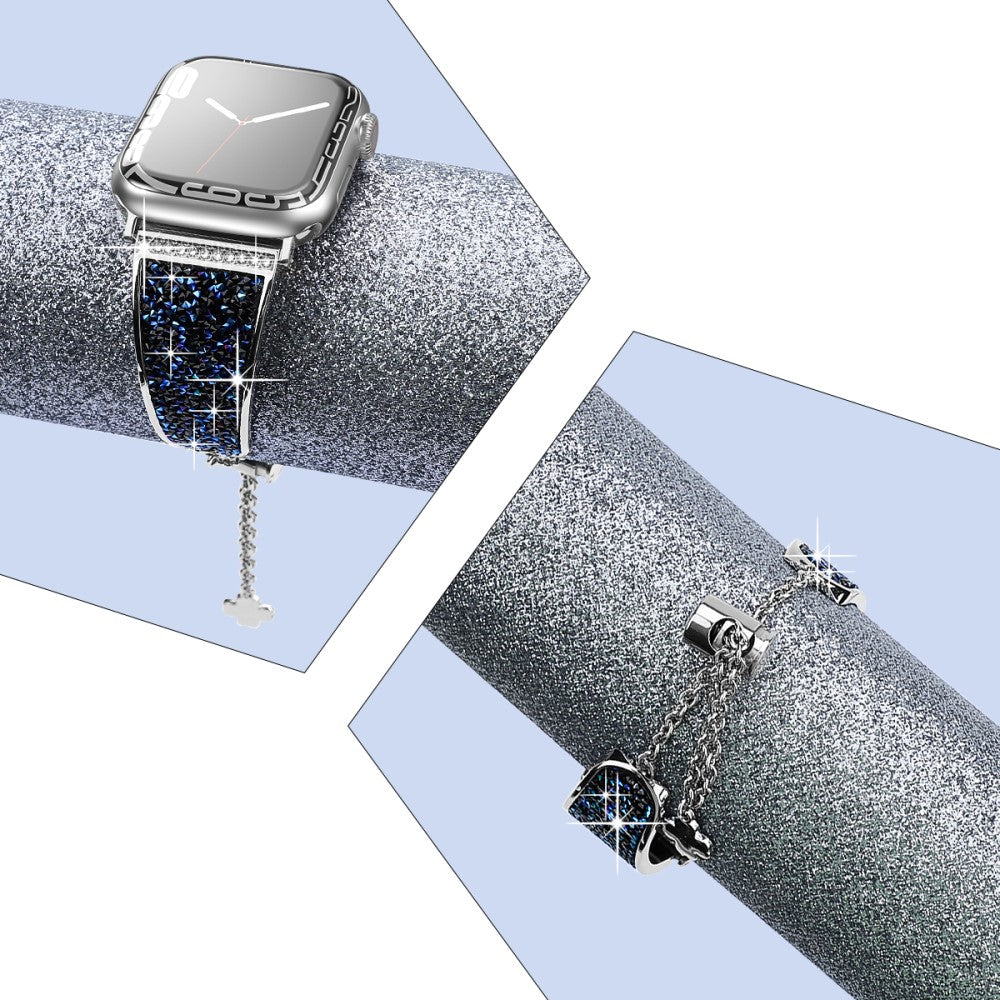 Rigtigt Fint Metal Universal Rem passer til Apple Smartwatch - Blå#serie_3