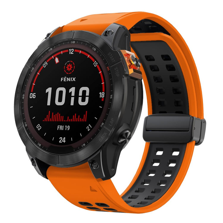 Silikone Universal Rem passer til Garmin Fenix 7X / Garmin Fenix 7X Pro - Orange#serie_1