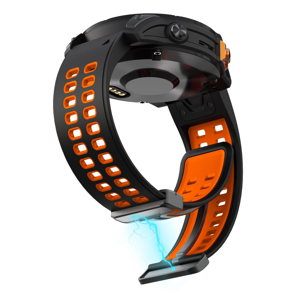 Silikone Universal Rem passer til Garmin Fenix 7X / Garmin Fenix 7X Pro - Orange#serie_2