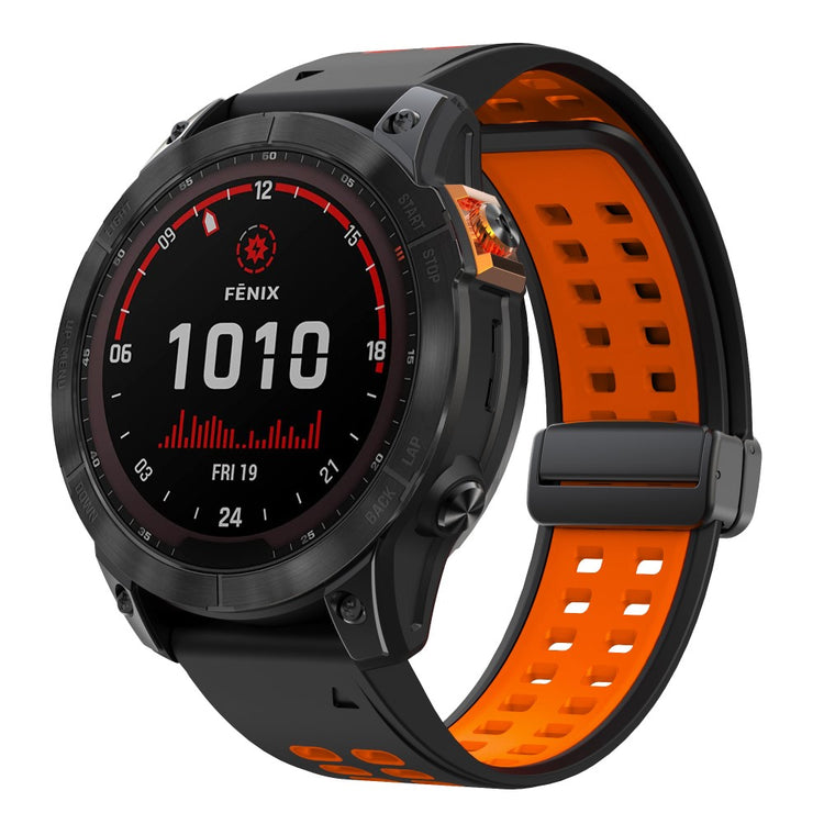 Silikone Universal Rem passer til Garmin Fenix 7X / Garmin Fenix 7X Pro - Orange#serie_2